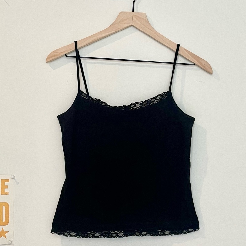Vintage Faded Glory Womens Cotton Cami Tank Top Fairy Romantic Y2K‎ 90s Lace